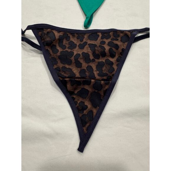 NWT Frederick's of Hollywood Thong String Panties 1X Black Leopard Green LOT 3 - Picture 9 of 13
